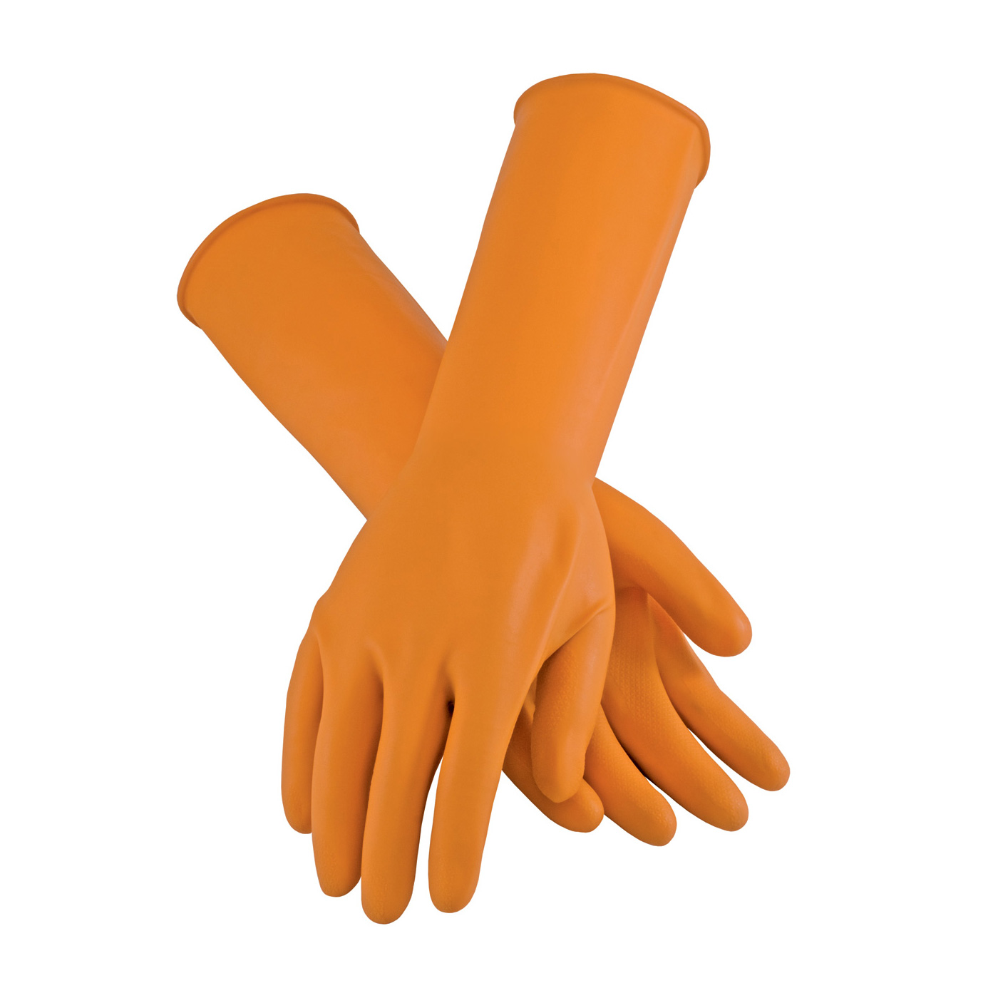 Assurance® Orange Acid Gloves Extra Long Orange Rubber Gloves